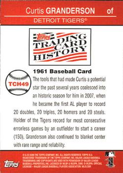 2008 Topps - Trading Card History #TCH49 Curtis Granderson Back