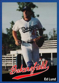 1991 Cal League Bakersfield Dodgers #13 Ed Lund Front