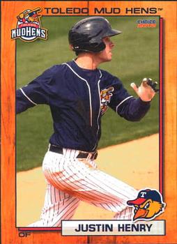 2012 Choice Toledo Mud Hens #17 Justin Henry Front