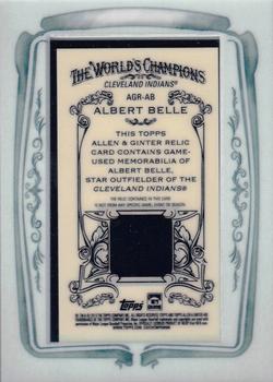 2013 Topps Allen & Ginter - Framed Mini Relics #AGR-AB Albert Belle Back