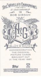 2013 Topps Allen & Ginter - Mini A & G Back #108 Bob Gibson Back