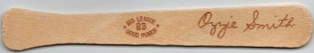 1990 Good Humor Big League Ice Cream Bats #23 Ozzie Smith Front