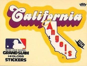 1977 Fleer Grand Slam Hi-Gloss Stickers #NNO California Angels Team (Yellow) Front