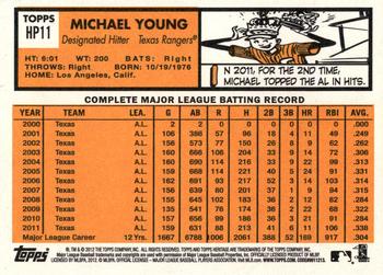 2012 Topps Heritage - Black #HP11 Michael Young Back