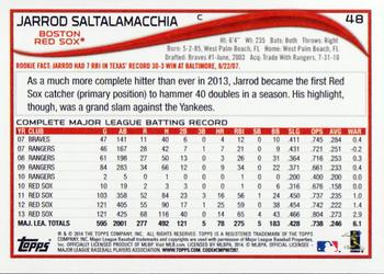 2014 Topps #48 Jarrod Saltalamacchia Back