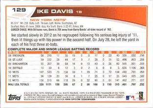 2013 Topps Mini #129 Ike Davis Back