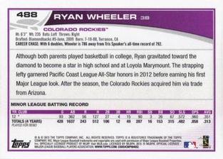 2013 Topps Mini #488 Ryan Wheeler Back