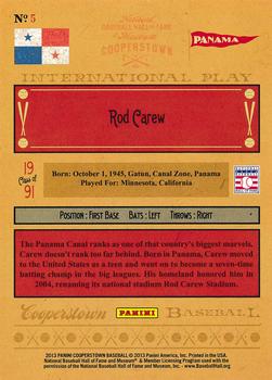 2013 Panini Cooperstown - International Play #5 Rod Carew Back