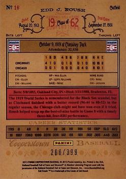 2013 Panini Cooperstown - Red Crystal #16 Edd Roush Back