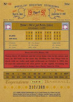 2013 Panini Cooperstown - Red Crystal #86 Phil Niekro Back