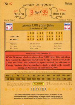 2013 Panini Cooperstown - Red Crystal #97 Robin Yount Back