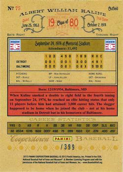 2013 Panini Cooperstown - Red Crystal #75 Al Kaline Back