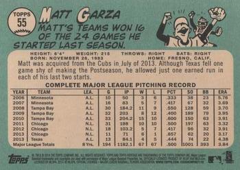 2014 Topps Heritage #55 Matt Garza Back