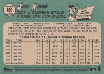 2014 Topps Heritage #186 Jon Niese Back