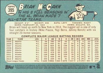 2014 Topps Heritage #395 Brian McCann Back