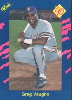 1990 Classic Blue #60 Greg Vaughn Front