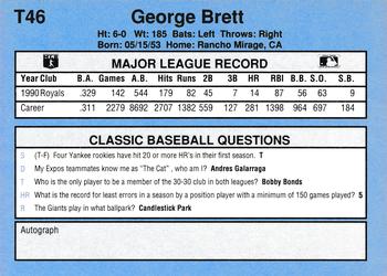 1991 Classic I #T46 George Brett Back