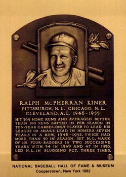 1981-89 Official Hall of Fame Metallic Plaques #NNO Ralph Kiner Front