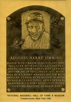 1981-89 Official Hall of Fame Metallic Plaques #NNO Al Simmons Front