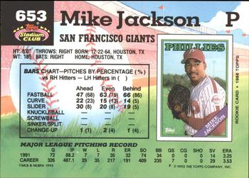 1992 Stadium Club - East Coast National #653 Mike Jackson Back