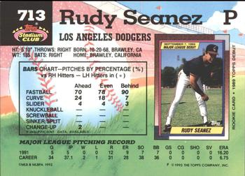 1992 Stadium Club - East Coast National #713 Rudy Seanez Back