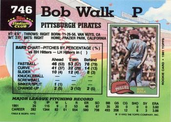 1992 Stadium Club - National Convention #746 Bob Walk Back