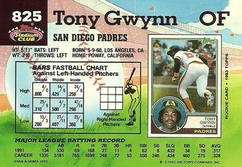 1992 Stadium Club - National Convention #825 Tony Gwynn Back