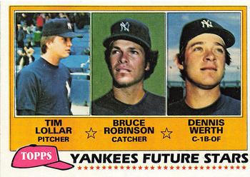 1981 Topps #424 Yankees Future Stars (Tim Lollar / Bruce Robinson / Dennis Werth) Front