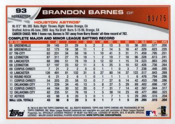 2013 Topps Chrome - Sepia Refractors #93 Brandon Barnes Back