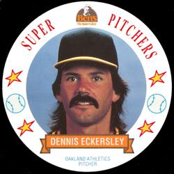 1993 Ben's Bakers Super Pitchers Discs #1 Dennis Eckersley Front