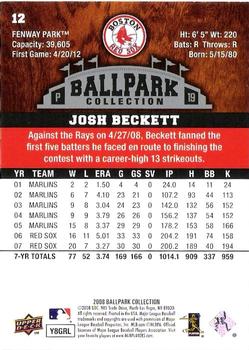 2008 Upper Deck Ballpark Collection #12 Josh Beckett Back