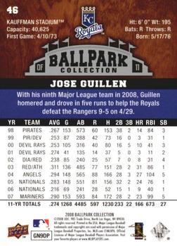 2008 Upper Deck Ballpark Collection #46 Jose Guillen Back