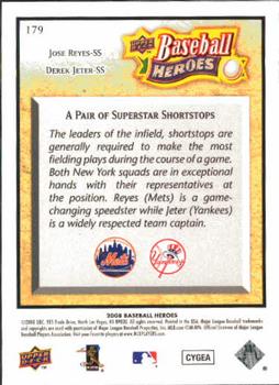 2008 Upper Deck Baseball Heroes #179 Jose Reyes / Derek Jeter Back