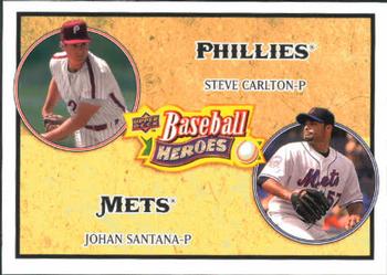2008 Upper Deck Baseball Heroes #183 Steve Carlton / Johan Santana Front