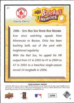 2008 Upper Deck Baseball Heroes #21 David Ortiz Back