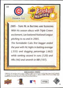 2008 Upper Deck Baseball Heroes #38 Derrek Lee Back