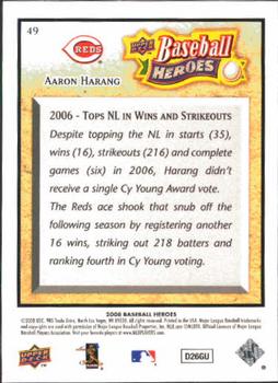 2008 Upper Deck Baseball Heroes #49 Aaron Harang Back