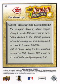 2008 Upper Deck Baseball Heroes #47 Ken Griffey Jr. Back