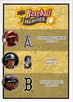 2008 Upper Deck Baseball Heroes #186 Vladimir Guerrero / Ichiro / Manny Ramirez Front
