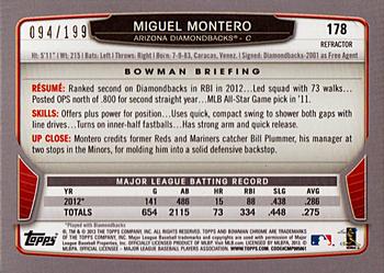 2013 Bowman Chrome - Purple Refractors #178 Miguel Montero Back