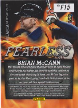 2013 Panini Prizm - Fearless #F15 Brian McCann Back