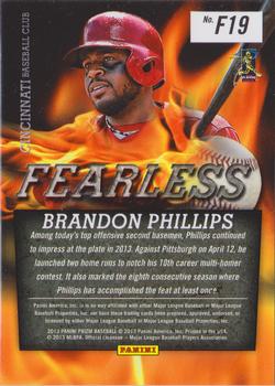 2013 Panini Prizm - Fearless #F19 Brandon Phillips Back
