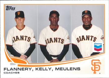 2013 Topps Chevron San Francisco Giants #SF31 Tim Flannery / Roberto Kelly / Hensley Meulens Front