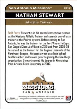 2012 Grandstand San Antonio Missions #4 Nathan Stewart Back