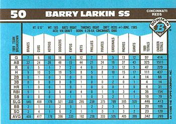 1990 Bowman - Limited Edition (Tiffany) #50 Barry Larkin Back