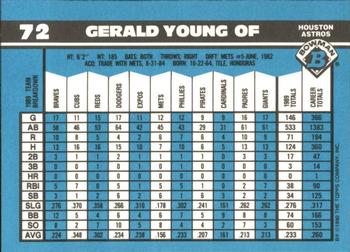 1990 Bowman - Limited Edition (Tiffany) #72 Gerald Young Back
