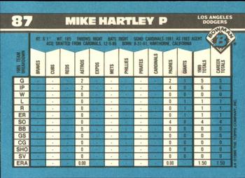 1990 Bowman - Limited Edition (Tiffany) #87 Mike Hartley Back
