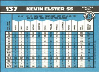 1990 Bowman - Limited Edition (Tiffany) #137 Kevin Elster Back