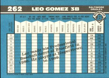 1990 Bowman - Limited Edition (Tiffany) #262 Leo Gomez Back