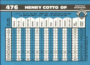 1990 Bowman - Limited Edition (Tiffany) #476 Henry Cotto Back